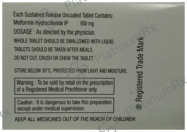 Riomet OD 850mg Tablet SR