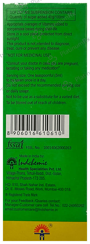 Sofzid NS Syrup 100 Syrup