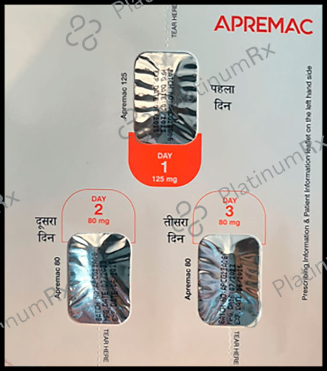 Apremac 125/80mg Combipack Capsule 10s