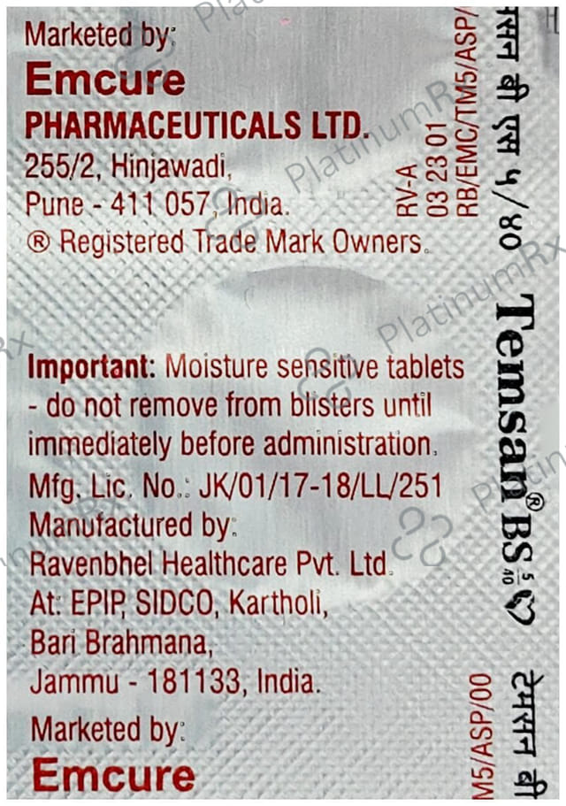 Temsan BS 5/40mg Tablet 10s