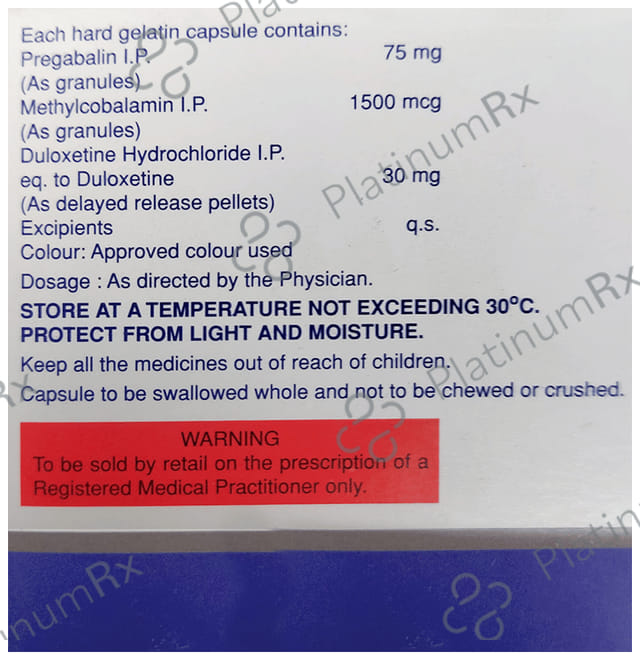 Pregaba DM 75/30mg Capsule 10s