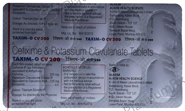 Taxim O CV 200/125mg Tablet 10s