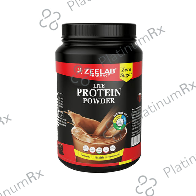 Zeelab Lite Protein with Calcium, Iron & Zinc - Sugar Free - Flavour Chocolate Powder