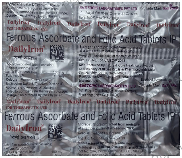 Daily Iron 100/1.5mg Tablet 15s