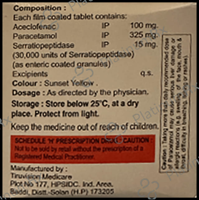 Shinac SP 100/325/10mg Tablet 10s