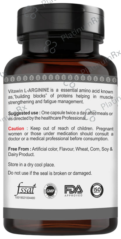 Vitawin L-Arginine Vegetarian Capsule with Beet