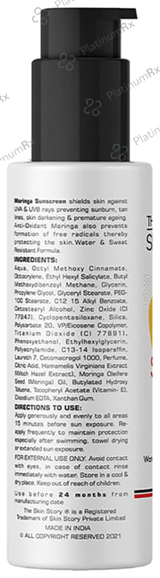 The Skin Story Sunscreen Moringa SPF 50+ Cream 100gm