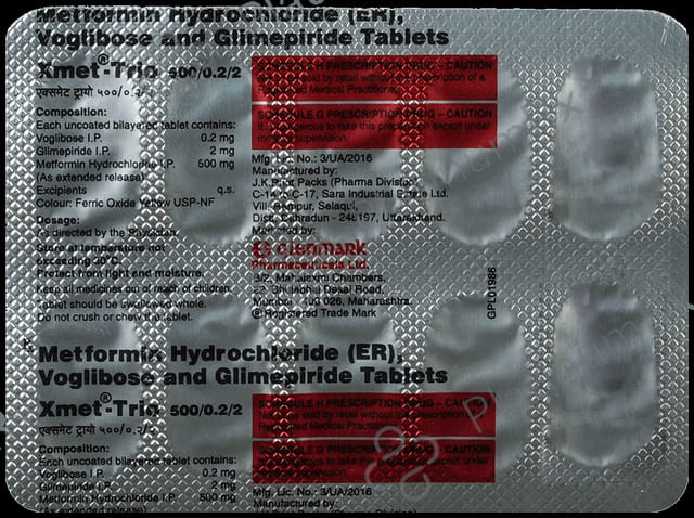 Xmet Trio 2mg Tablet ER 10s