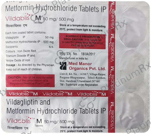 Vildablis M 500/50mg Tablet 15s