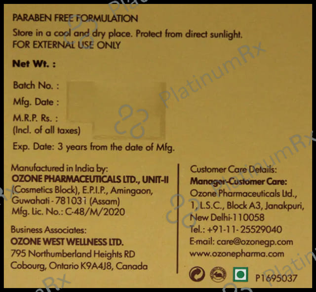 Ozone Glo Radiance De Tan Cleanser 250 gm