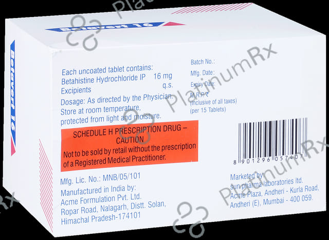 Betavert 16mg Tablet 15s