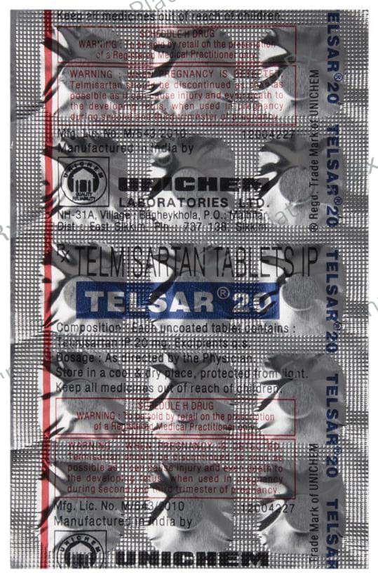 Telsar 20mg Tablet 15s