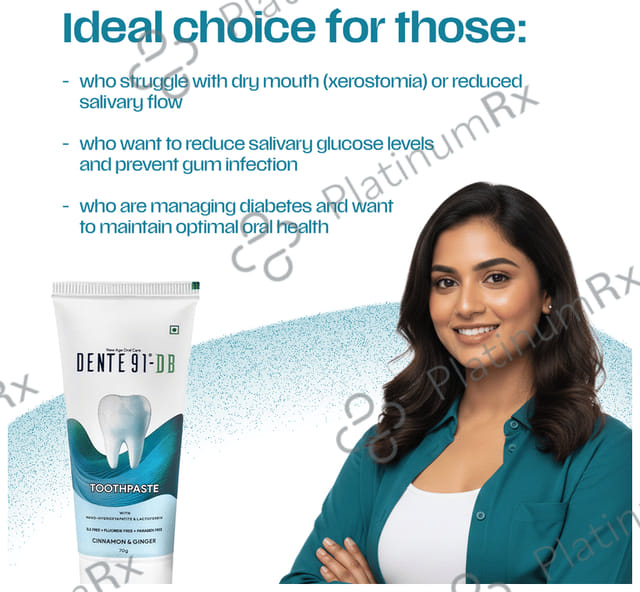 Dente 91 DB Cinnamon & Ginger Flavour Toothpaste 70gm