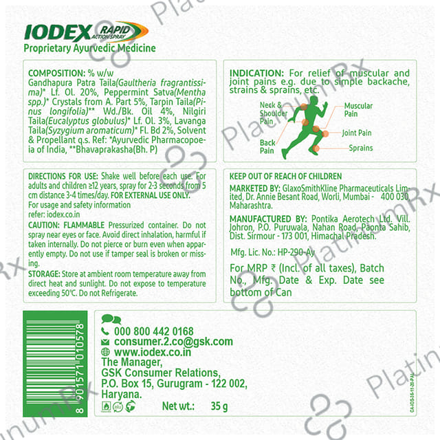 Iodex Rapid Action Spray 35gm