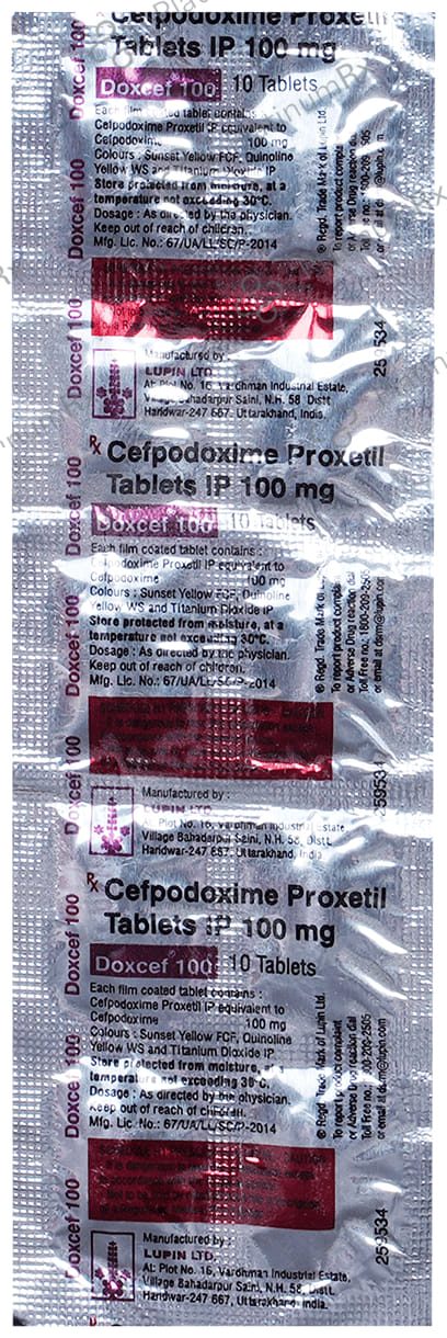 Doxcef 100mg Tablet 10s