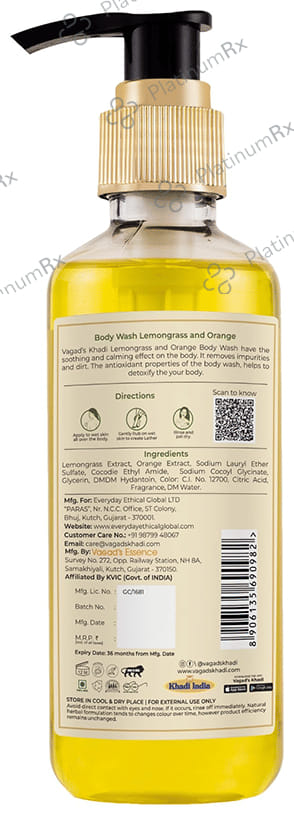 Vagad's Khadi Lemongrass & Orange Herbal Body Wash