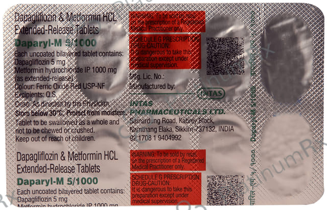 Daparyl M 5/1000mg Tablet 10s