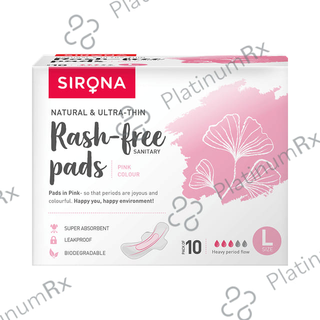 Sirona Natural & Ultra-Thin Rash-Free Sanitary Pads Large