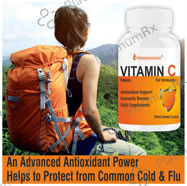 Immunescience Vitamin C for Immunity Orange Flavour Chewable Tablet 60s