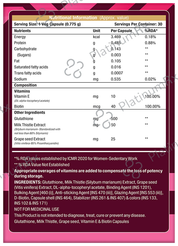 MuscleXP Glutathione Skin-XP Daily Vital Veg Capsule 30s