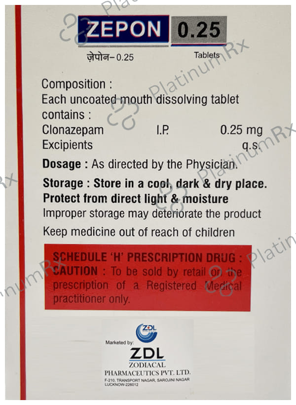 Zepon 0.25 Tablet MD