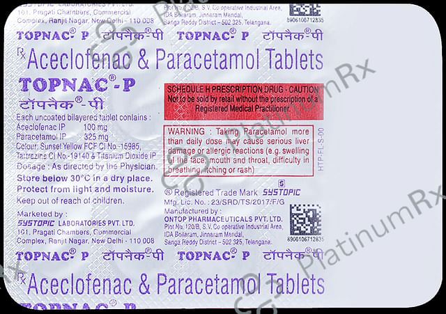 Topnac P 100/325mg Tablet 10s