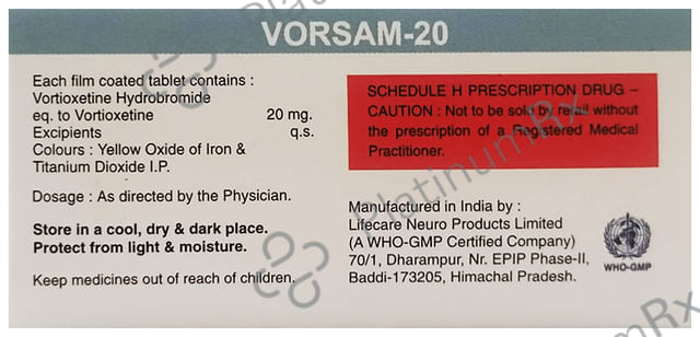 Vorsam 20mg Tablet 10s