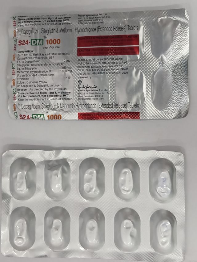 S24 DM 10/1000/100mg Tablet 10s