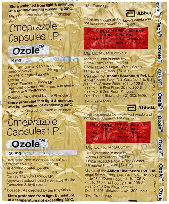 Ozole 20mg Capsule 20s