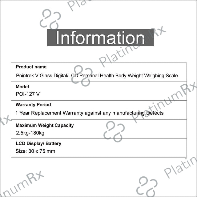 Pointrek Digital/LCD Weighing Scale V Glass