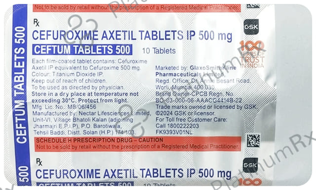Ceftum 500mg Tablet 10s