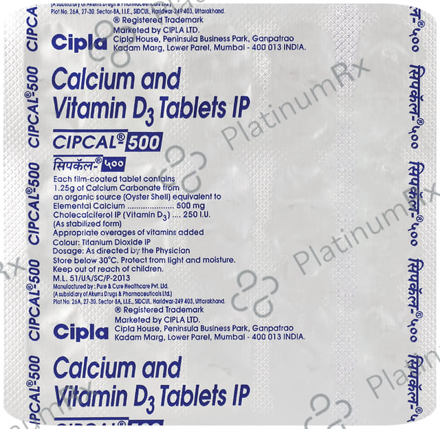 Cipcal 500mg/250IU Tablet 15s