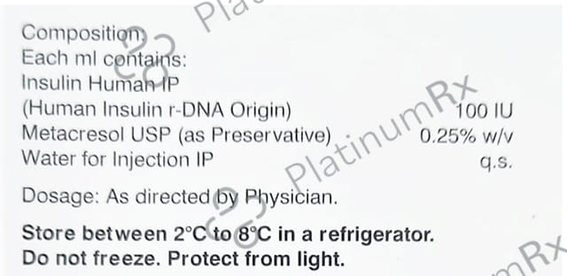 Huminsulin R (100 IU/ml) (1*3ml Refill Cartridge / Injection)