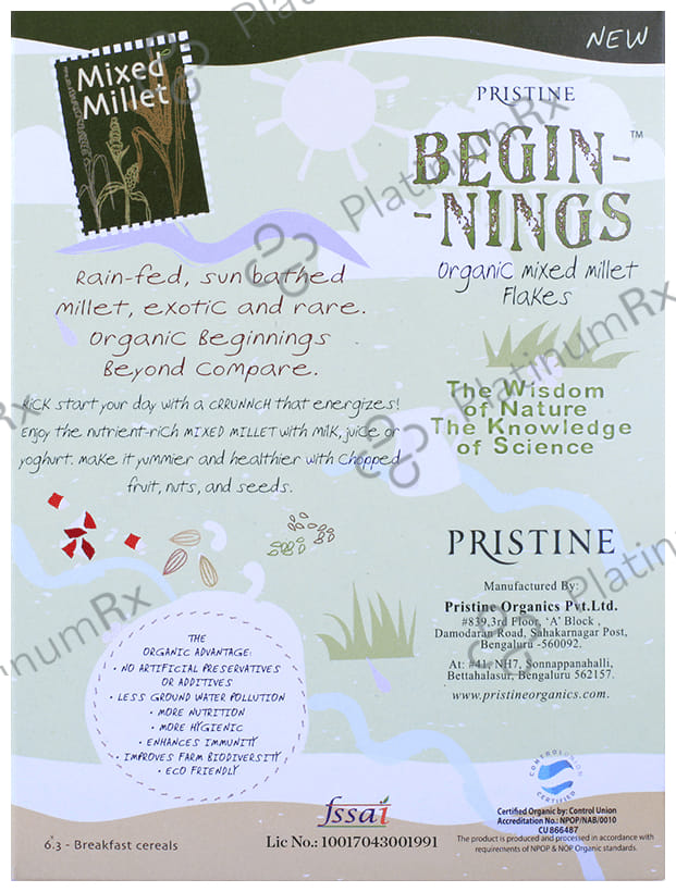 Pristine Beginnings Organic Mixed Millet Flakes 150 gm