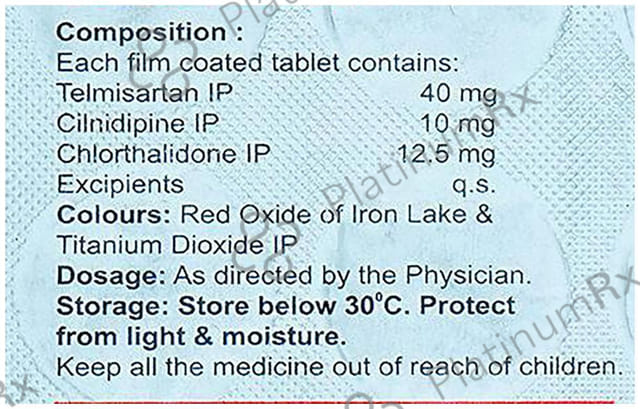 Cilidin TCH 40/10/12.5mg Tablet 15s