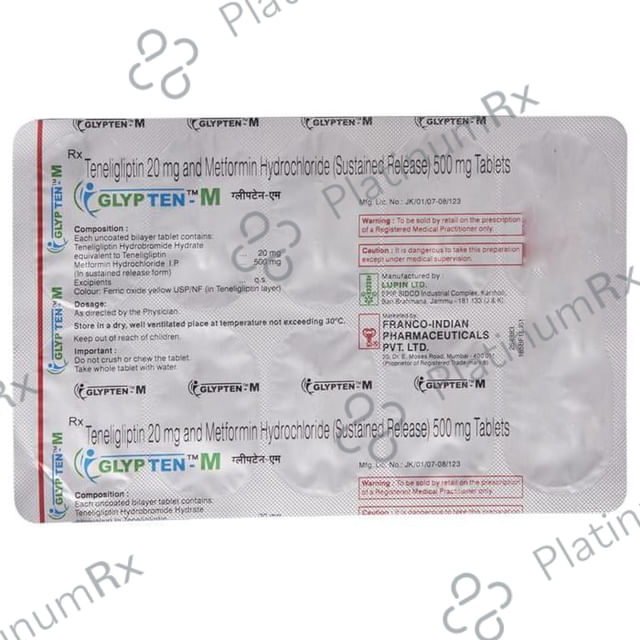 Glypten M 500/20mg Tablet SR 10s