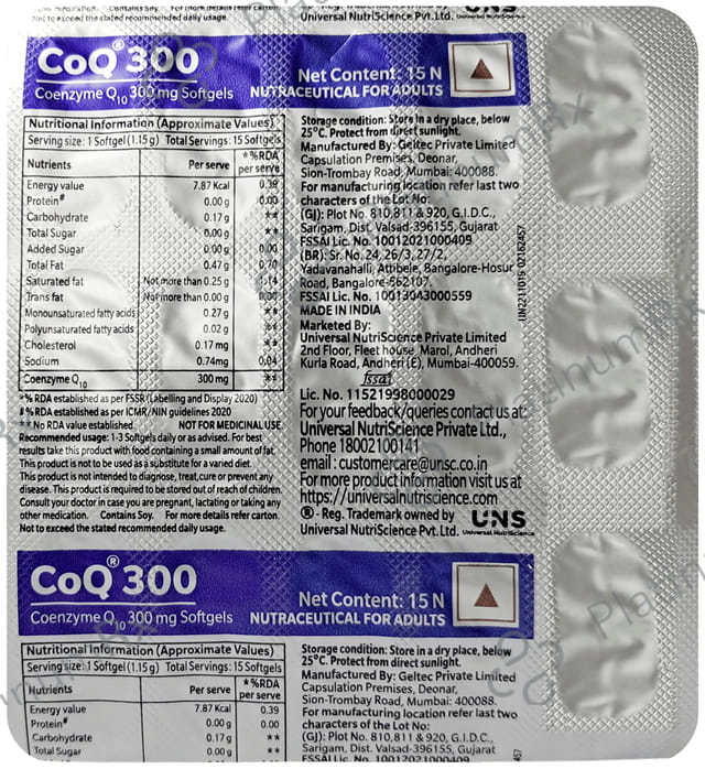 CoQ 300mg Capsule 15s