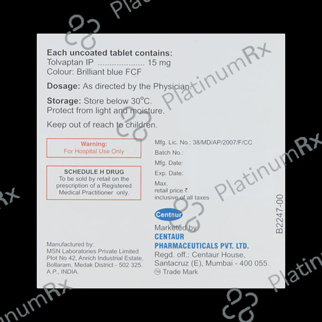 Tvaptan 15mg Tablet 4s