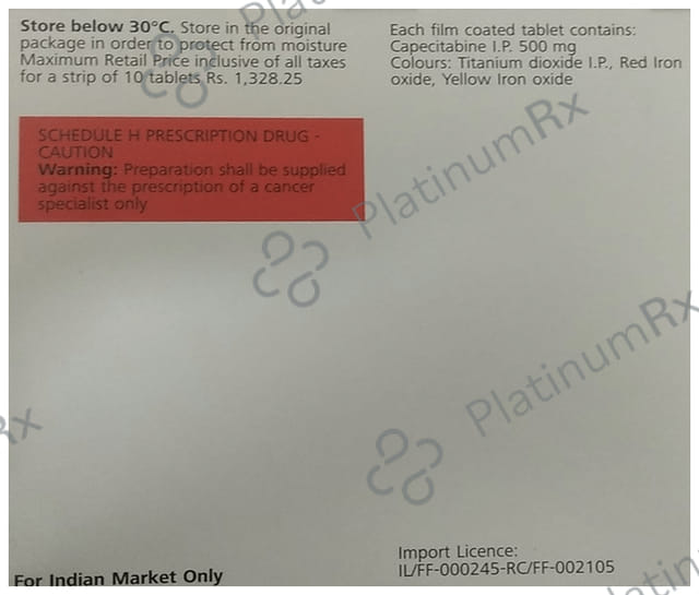 Xeloda 500mg Tablet 10 tablets