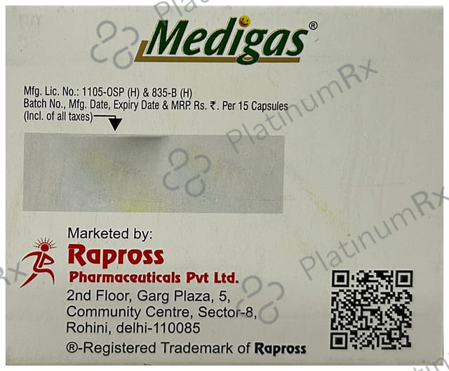 Medigas Softgel Capsule 140mg Soft Gelatin Capsule 15s