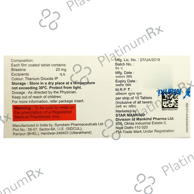 Bilachek 20mg Tablet 10s