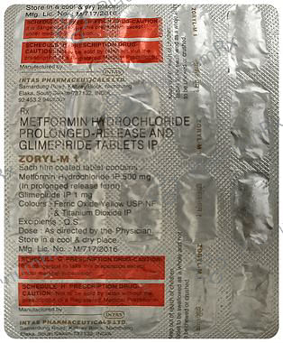 Zoryl M 1/500mg Tablet PR 20s