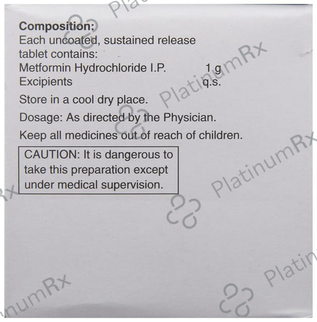 Xmet SR 1000mg Tablet 15s