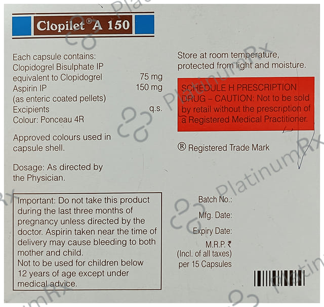 Clopilet A 150/75mg Capsule 15s