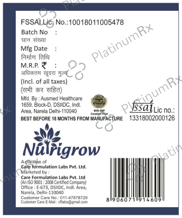 Nutrigrow Milk Thistle Veg Capsule 60 vegicaps