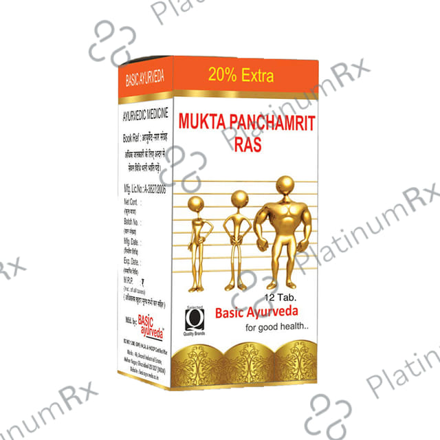 Basic Ayurveda Mukta Panchamrit Ras 12 tablets