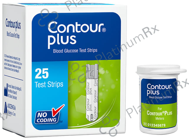 Contour Plus Blood Glucose Test Strip (Only Strips) 25s