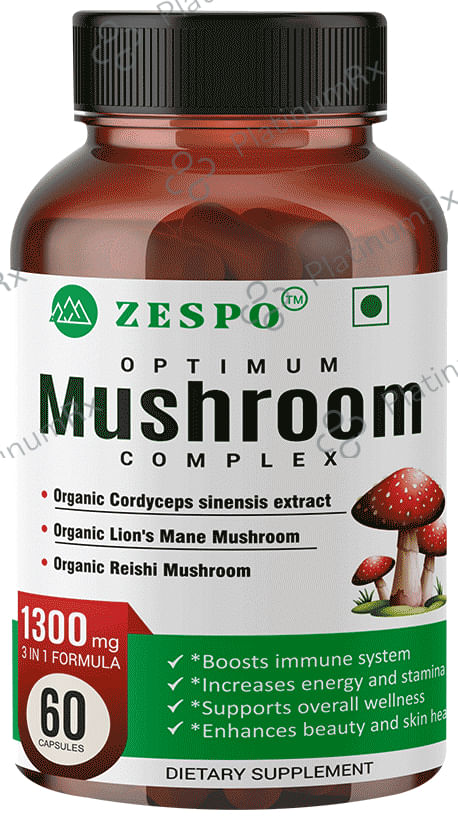 Zespo Optimum Mushroom Complex 1300mg Capsule (60mg Each) Bottle