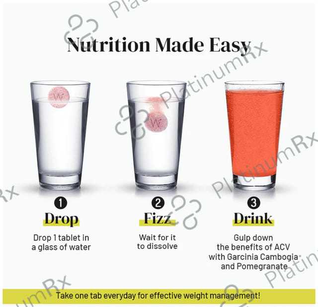 Wellbeing Nutrition Apple Cider Vinegar ACV with The Mother - Effervescent Tablet for Weight Management 1 Bottle