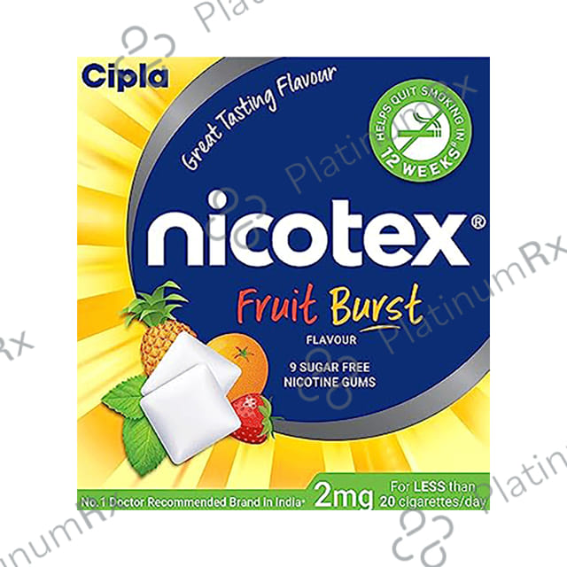 Nicotex 2mg Fruit Burst Flavour Gums 9s